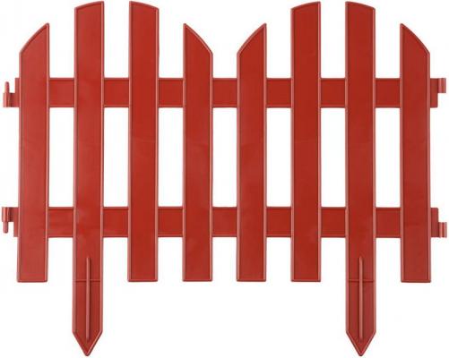 Забор декоративный GRINDA "ПАЛИСАДНИК", 28x300 см, терракот [422205-T]