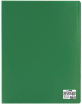 Папка 10 вкладышей STAFF, зеленая, 0,5 мм, 225691
