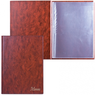 Папка "Меню" с 10 файлами, 220х320 мм, коричневая, "ДПС", 2137.М-104