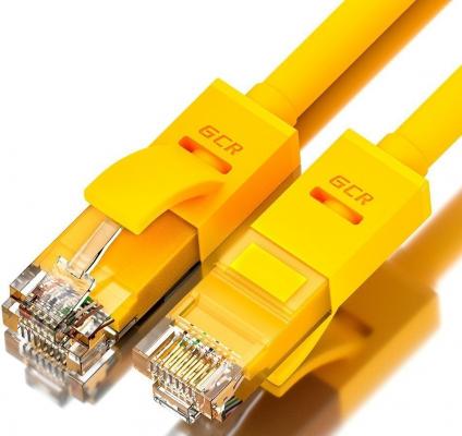 Greenconnect Патч-корд прямой 40.0m, UTP кат.5e, желтый, позолоченные контакты, 24 AWG, литой, GCR-LNC02-40.0m, ethernet high speed 1 Гбит/с, RJ45, T568B