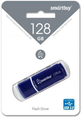 Флеш-диск 128 GB, SMARTBUY Crown, USB 3.0, синий, SB128GBCRW-Bl
