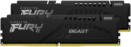 Оперативная память для компьютера 16Gb (2x8Gb) PC5-41600 5200MHz DDR5 DIMM CL36 Kingston Fury Beast KF552C36BBEK2-16