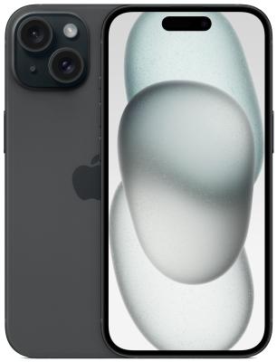 Смартфон Apple A3090 iPhone 15 128Gb черный моноблок 3G 4G 1Sim 6.1" iOS 17 802.11 a/b/g/n/ac/ax NFC GPS