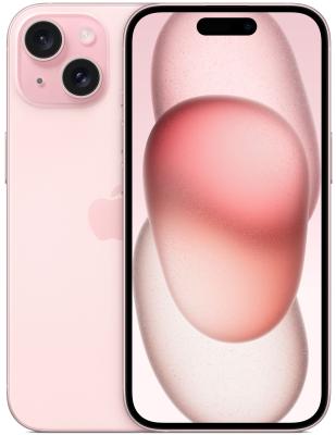 Смартфон Apple A3090 iPhone 15 128Gb розовый моноблок 3G 4G 1Sim 6.1" iOS 17 802.11 a/b/g/n/ac/ax NFC GPS