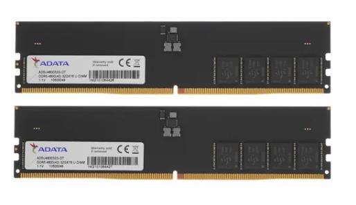 Оперативная память для компьютера 64Gb (2x32Gb) PC5-38400 4800MHz DDR5 DIMM CL40 ADATA AD5U480032G-DT AD5U480032G-DT