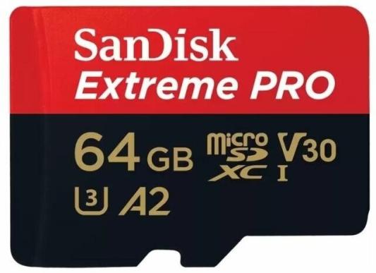 Карта памяти Micro SecureDigital 64GB SanDisk Extreme Pro microSD UH for 4K Video on Smartphones, Action Cams & Drones 200MB/s Read, 90MB/s Write, Lifetime Warranty[SDSQXCU-064G-GN6MA]
