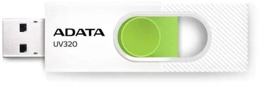 Флеш Диск A-DATA 64GB <AUV320-64G-RWHGN> UV320, USB 3.2, белый/зеленый