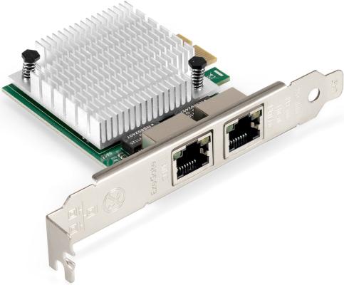 Сетевой адаптер ExeGate EXE-562 (PCI-E x1 v2.0, 2xRJ45, UTP 10/100/1000Mbps, Realtek Chipset RTL8111F)