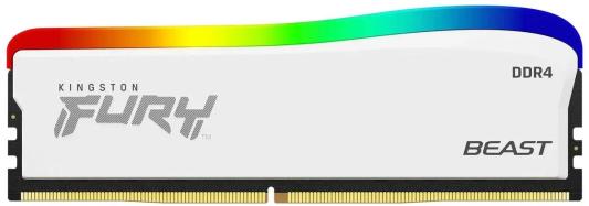 Оперативная память для компьютера 8Gb (1x8Gb) PC4-25600 3200MHz DDR4 DIMM CL17 Kingston Fury Beast RGB KF436C17BWA/8