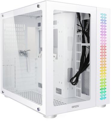 Ginzzu V560 RGB подсветка, закаленное стекло 1*USB 3.0,1*USB 2.0, AU Белый ATX