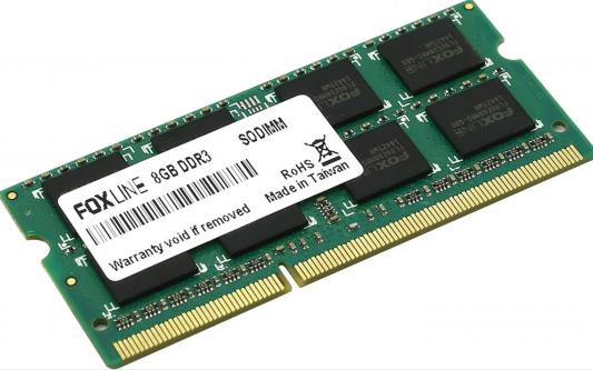 Оперативная память для ноутбука 8Gb (1x8Gb) PC3-12800 1600MHz DDR3 SO-DIMM CL11 Foxline FL1600D3S11L-8G